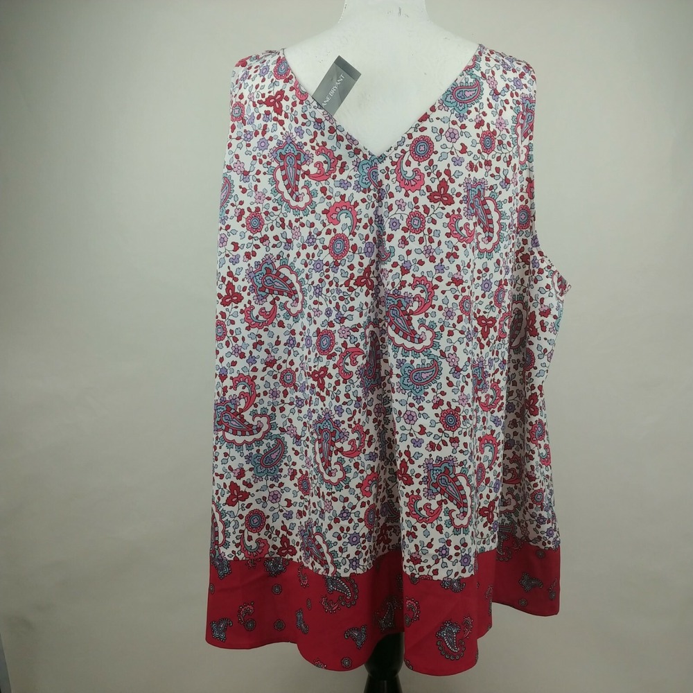 New Women's Plus Lane Bryant Paisley Sleeveless Tunic V-Neck Size 26 - Picture 4 of 4